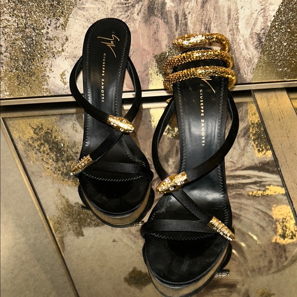 Giuseppe Zanotti Shoes - Giuseppe Zanotti Black and Gold Women's Heels